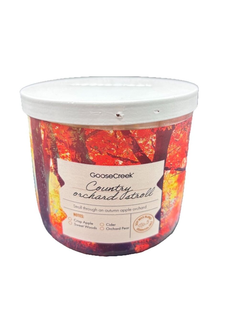 Goose Creek Country Orchard Stroll 3 Wick Jar Candle 14.5 oz Apple Cider pear